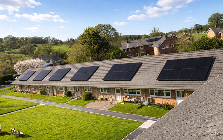 Solar panels installed on social housing properties